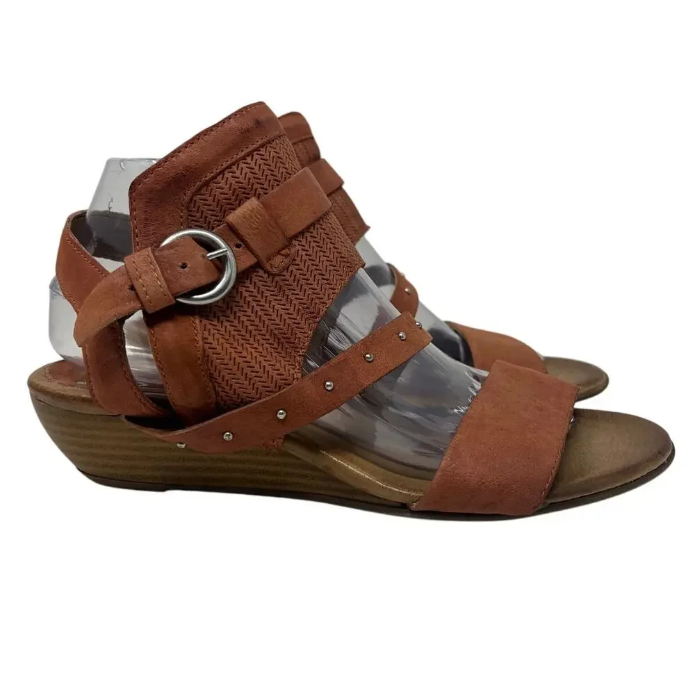 Miz Mooz Farley Genuine Leather Wedge Sandals in Blush EU 40